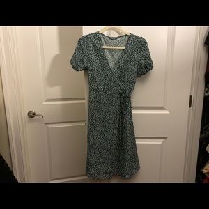 SHEIN green floral midi dress